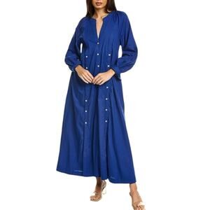 Free People Long Sleeve Shirt Dress Oversized Blue Large